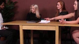 CFNM IR femdoms jerk in group till cum