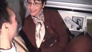 Vintage amateur video. Mature fucking on train